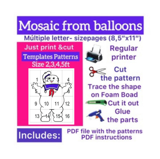 Template of   Marshmallow man (All sizes are included: 2, 3, 4, 5ft.)