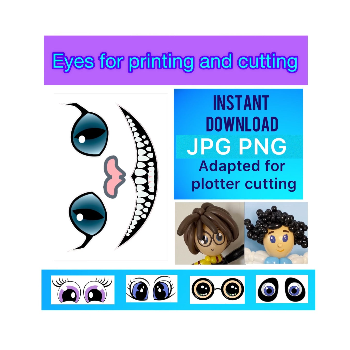 Eyes for printing and cutting 103 (digital stickers)