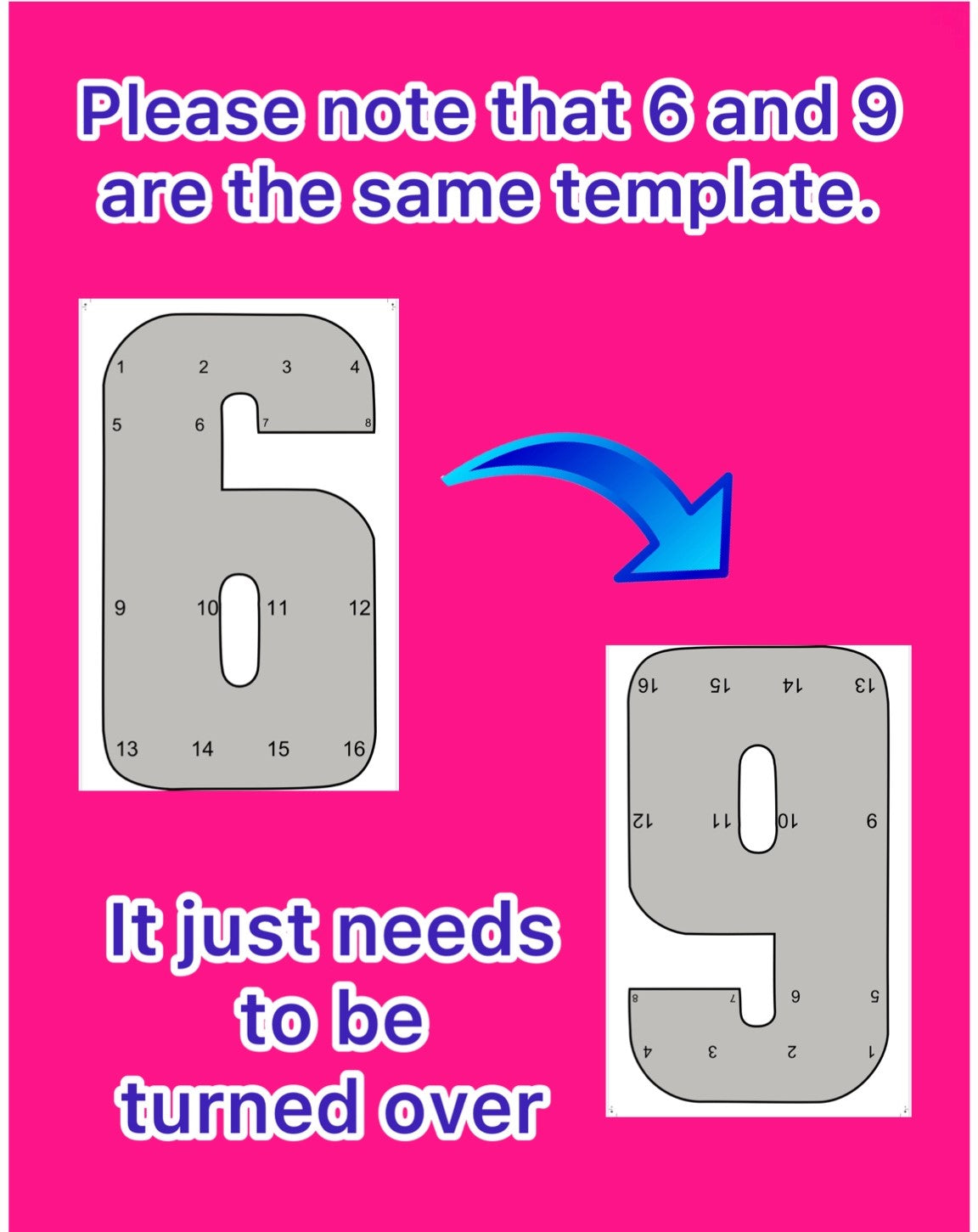 Template of number 6 / 9 (All sizes are included: 2, 3, 4, 5ft.)