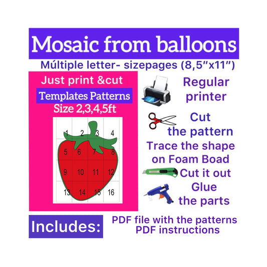 Template of  Strawberry  (All sizes are included: 2, 3, 4, 5ft.)