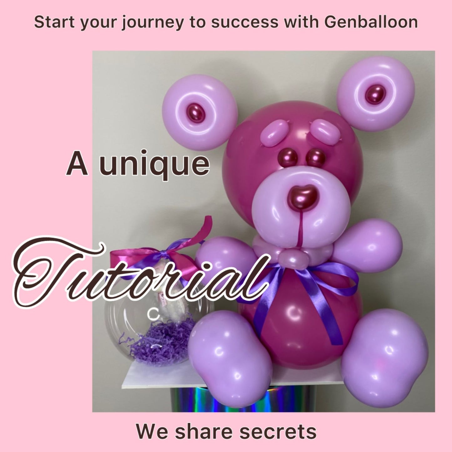 Tutorial: How to make a Pink bear. Table composition of balloons