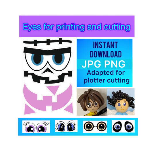 Eyes for printing and cutting  115 Pumpkin (digital stickers)