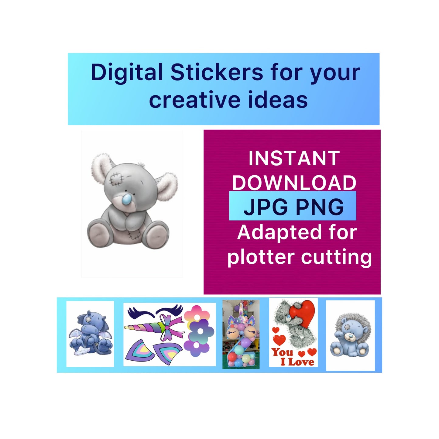 Digital stickers of Mouse