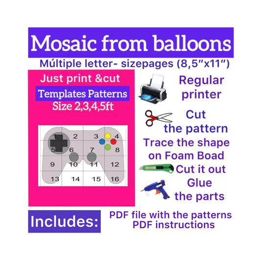 Template of  Joystick (All sizes are included: 2, 3, 4, 5ft.)