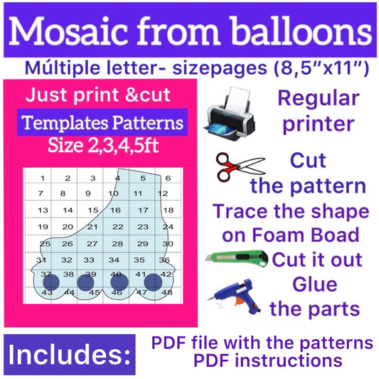 Template of Rollerblade (All sizes are included: 2, 3, 4, 5ft.)