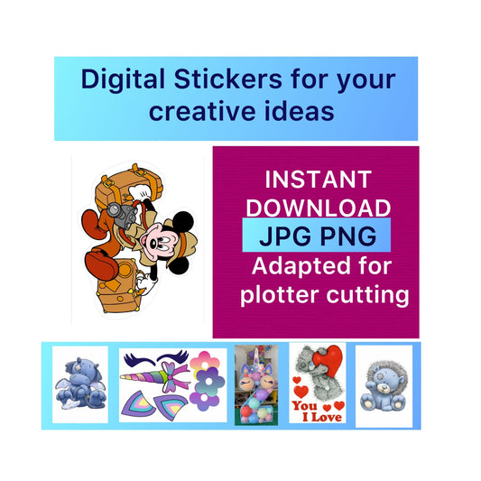 Digital stickers of  Mickey safari 7