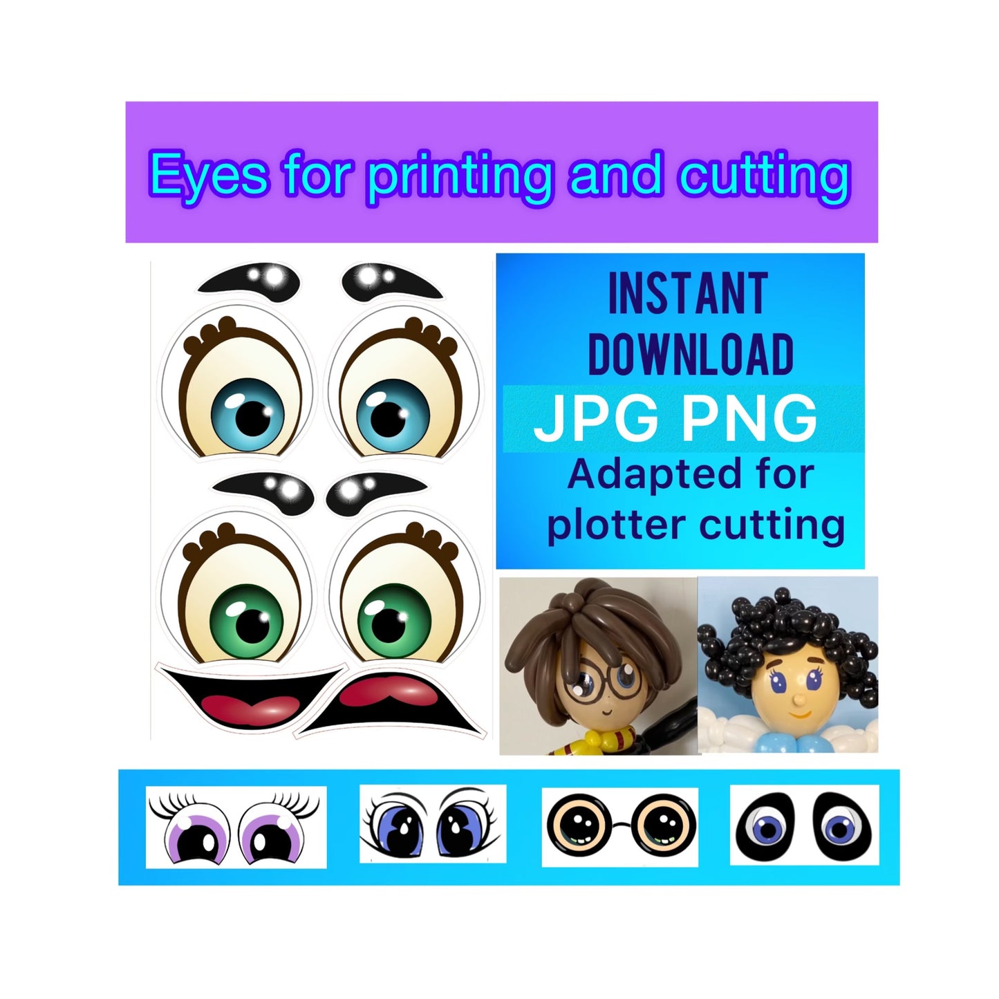 Eyes for printing and cutting  47 (digital stickers)