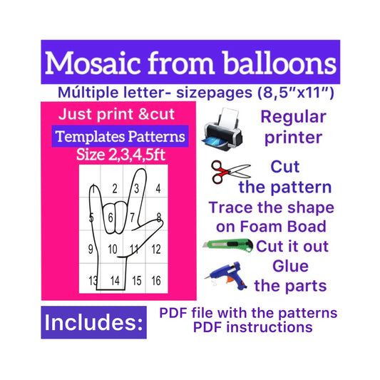 Template of  Fingers (All sizes are included: 2, 3, 4, 5ft.)