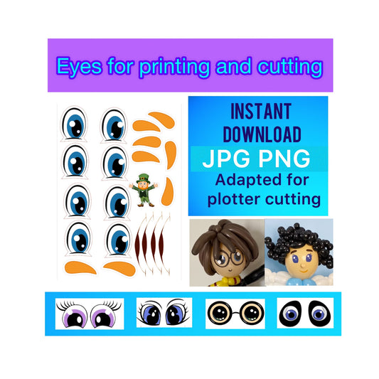 Eyes for printing and cutting Leprechaun 2 (digital stickers)