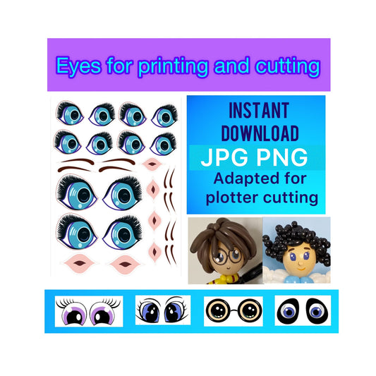 Eyes for printing and cutting 18 (digital stickers)