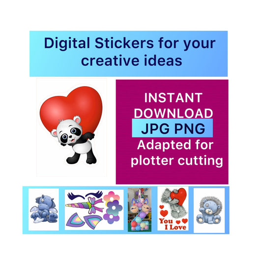 Digital stickers of  Panda 3