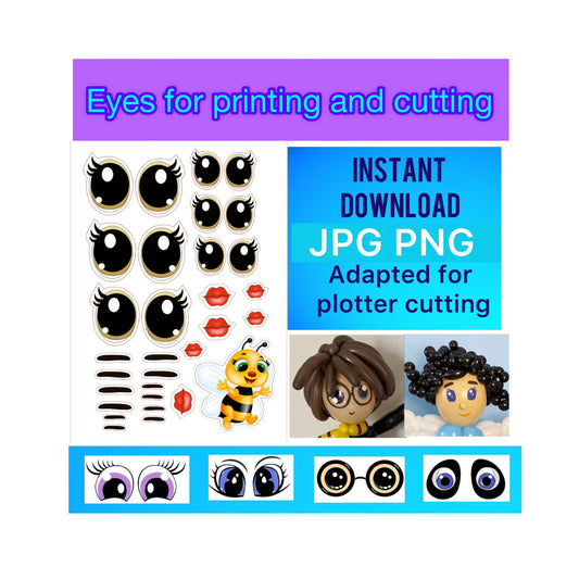 Eyes for printing and cutting "Bee" (digital stickers)