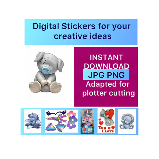 Digital stickers of Pig