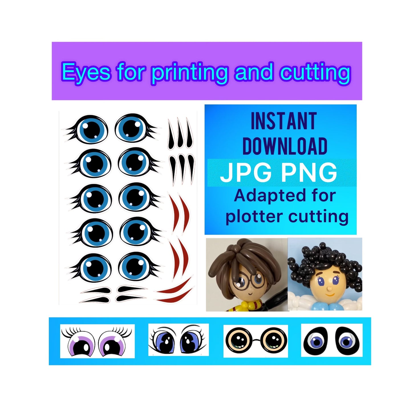 Eyes for printing and cutting 013 (digital stickers)