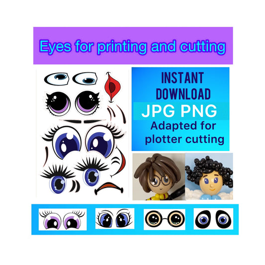 Eyes for printing and cutting assorted (digital stickers)