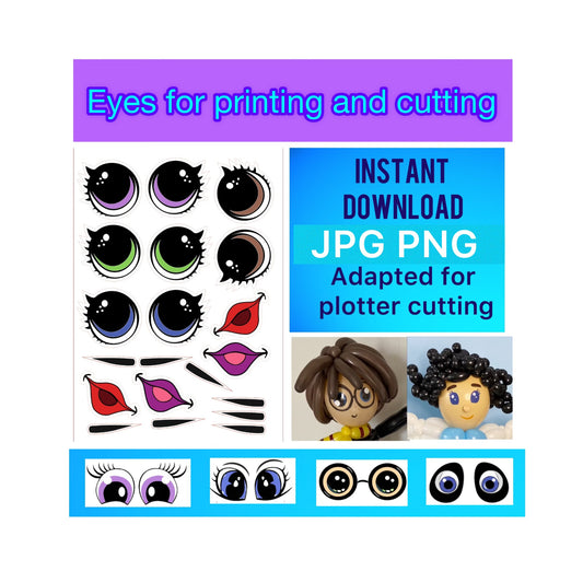 Eyes for printing and cutting "LoL" (digital stickers)