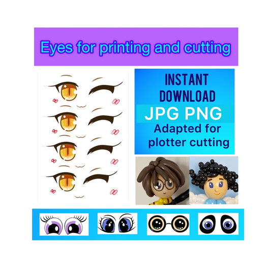 Eyes for printing and cutting "Anime" 02 (digital stickers)