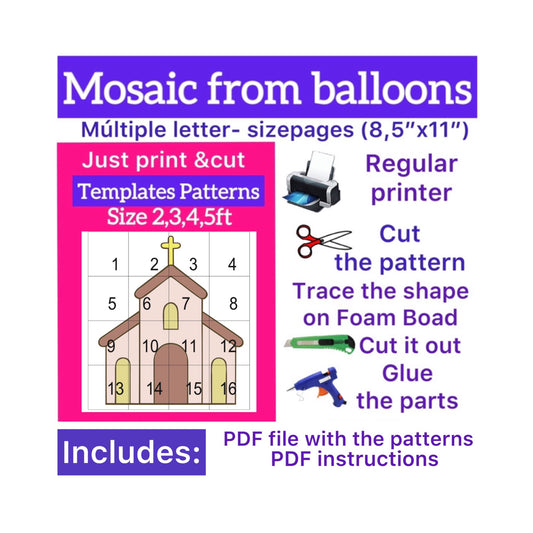 Template of  Church (All sizes are included: 2, 3, 4, 5ft.)