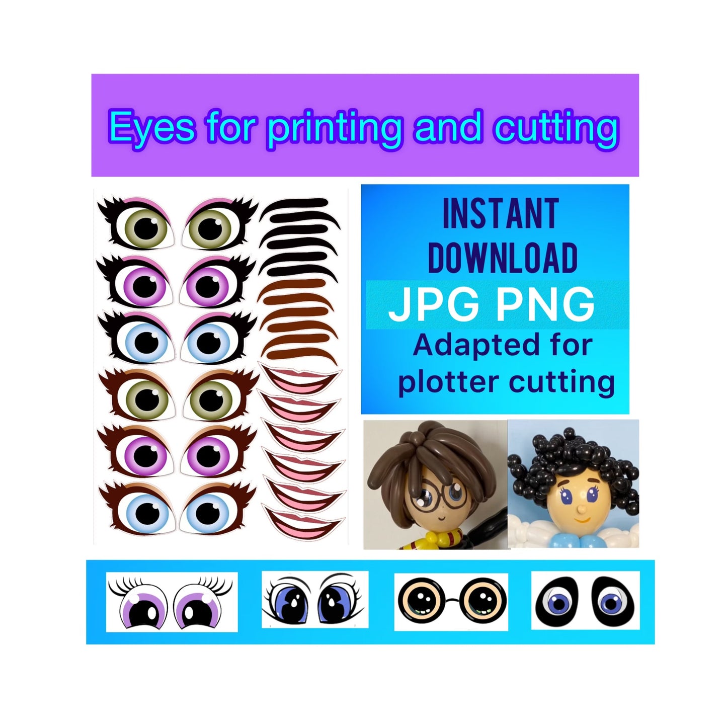 Eyes for printing and cutting 023 (digital stickers)