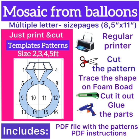 Template of Diamond Ring (All sizes are included: 2, 3, 4, 5ft.)