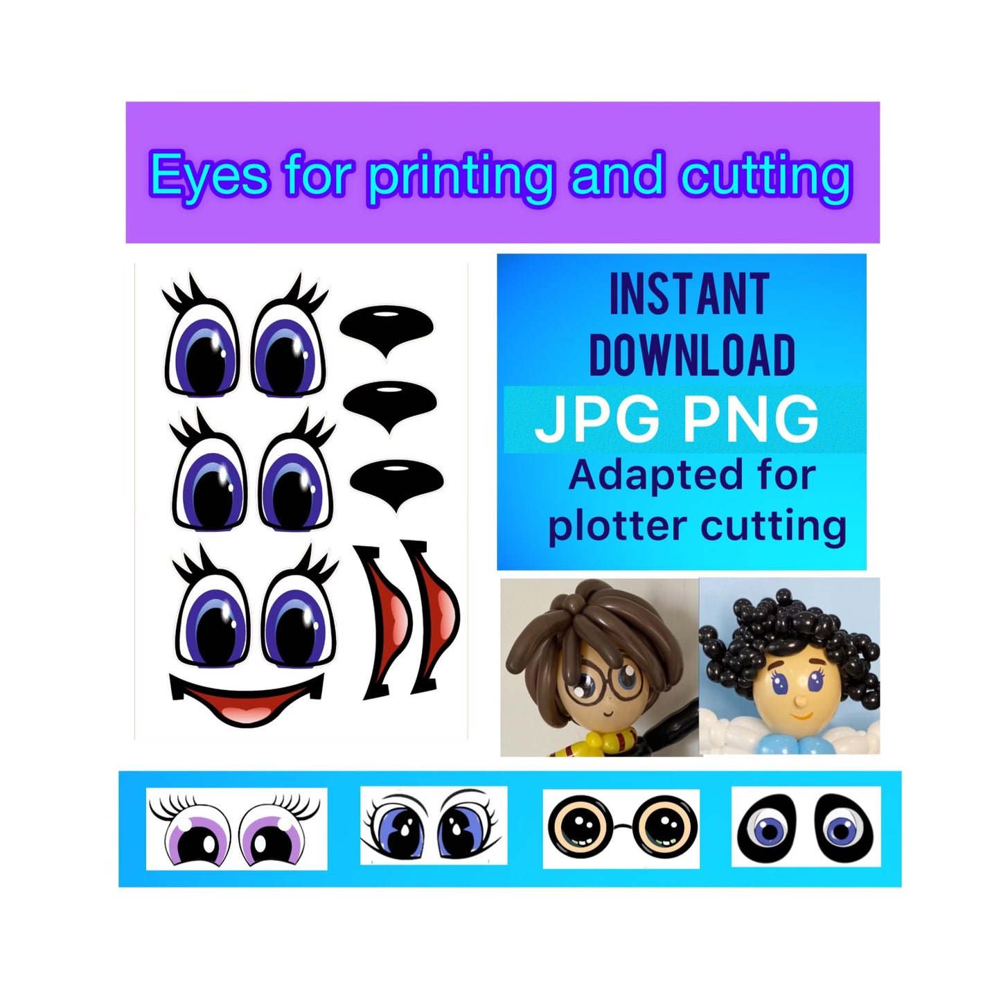 Eyes for printing and cutting  Lion 1