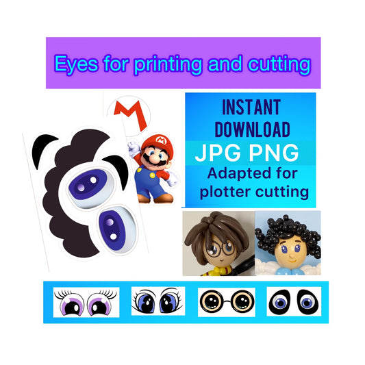 Eyes for printing and cutting "Mario" (digital stickers)