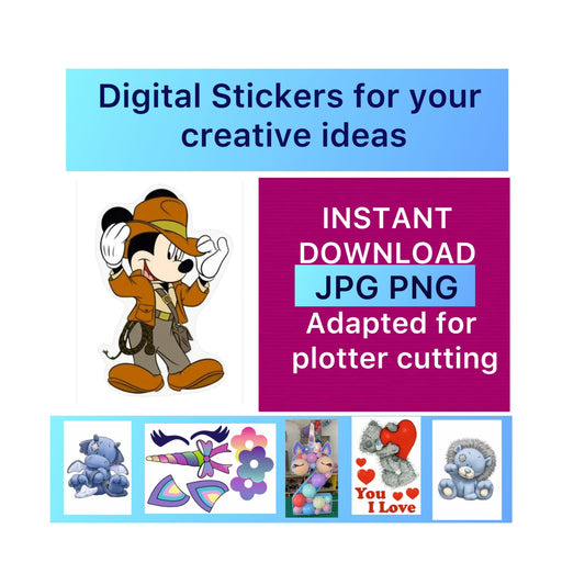 Digital stickers of  Mickey safari 5