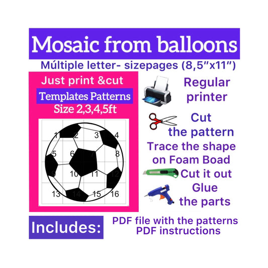 Template of  Football ball (All sizes are included: 2, 3, 4, 5ft.)