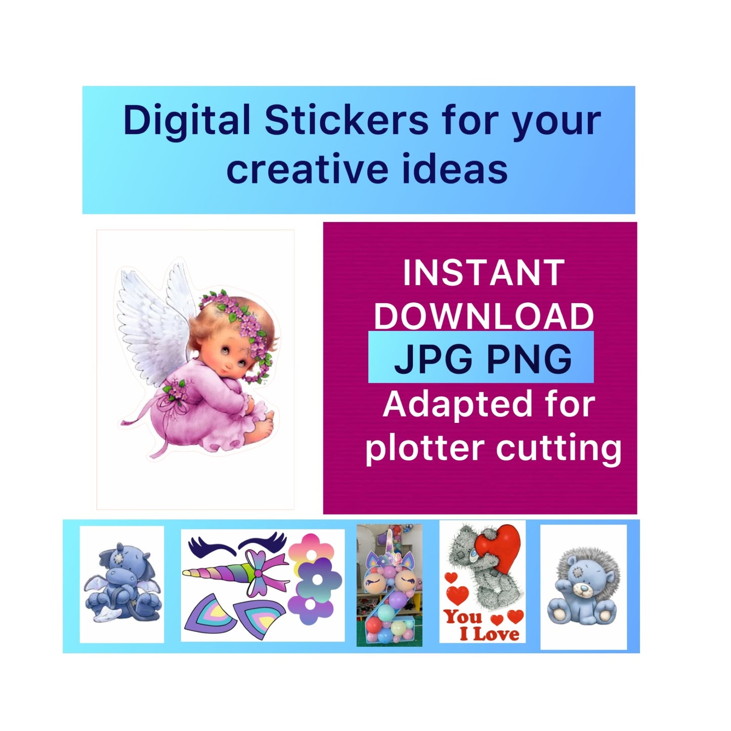 Digital stickers of Angel 9