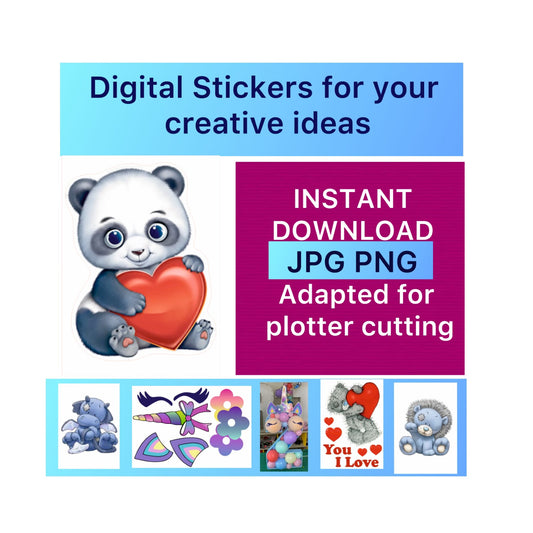 Digital stickers of  Panda 4