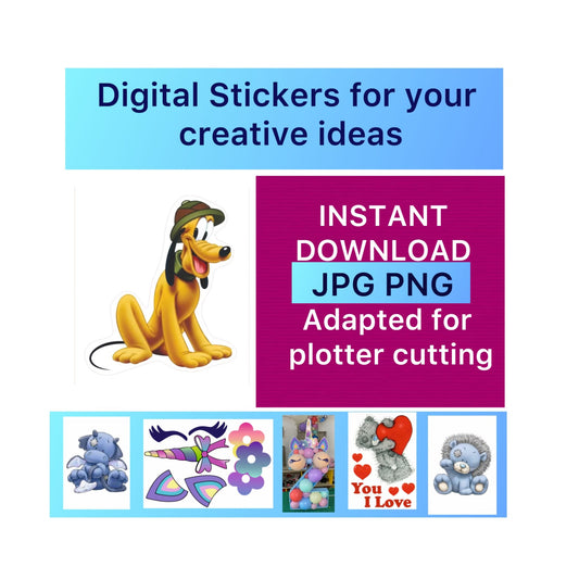 Digital stickers of  Mickey safari 8