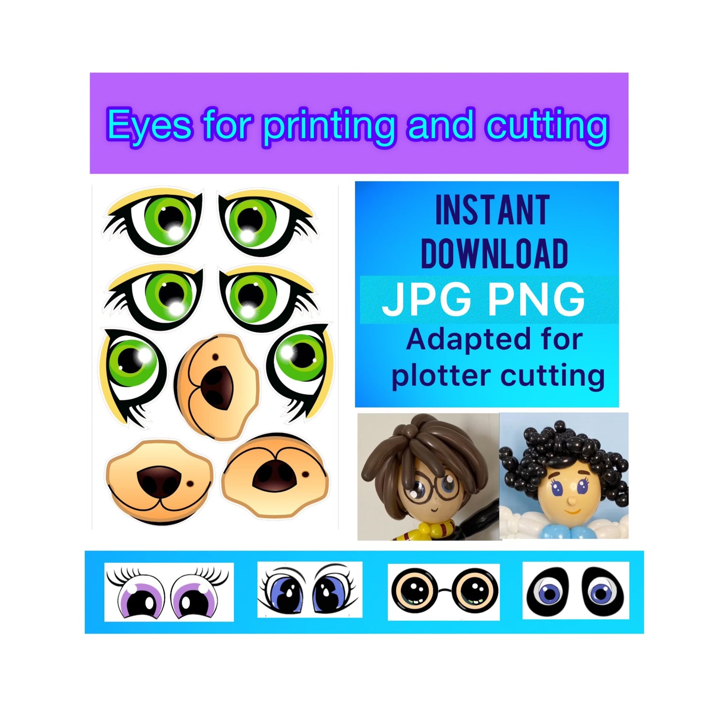 Eyes for printing and cutting  Lion 4