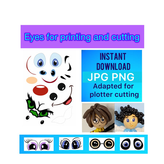 Eyes for printing and cutting "Santa and other" (digital stickers)