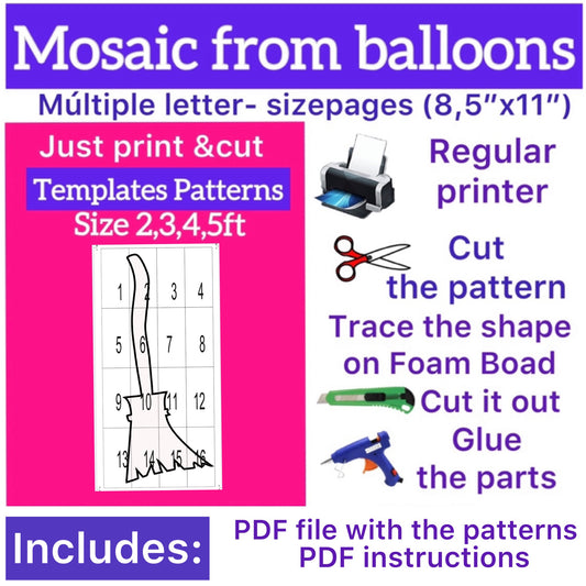 Template of Broomstick (All sizes are included: 2, 3, 4, 5ft.)