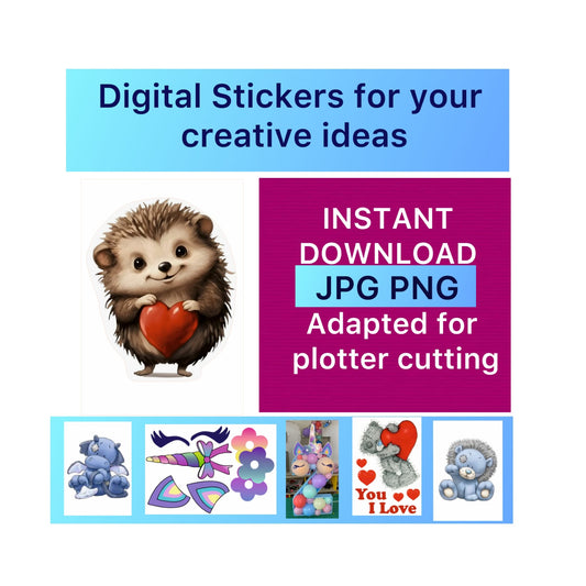 Digital stickers of  Hedgehog