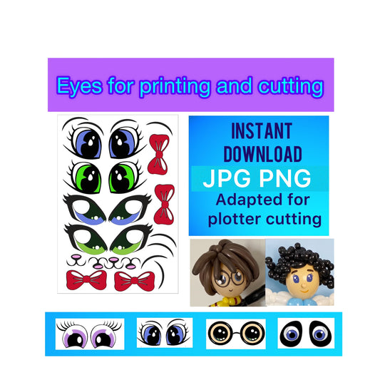 Eyes for printing and cutting "Cat" (digital stickers)