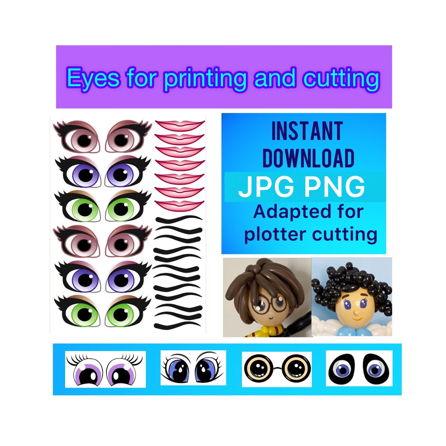 Eyes for printing and cutting 026 (digital stickers)