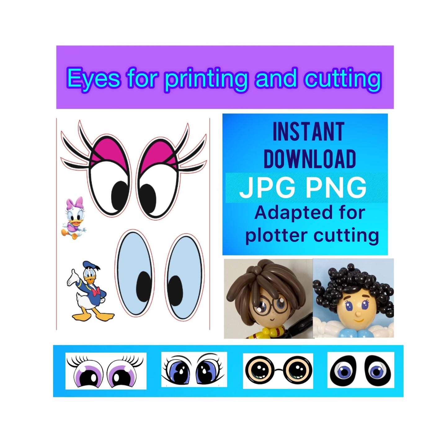 Eyes for printing and cutting  119 Ponochka (digital stickers)