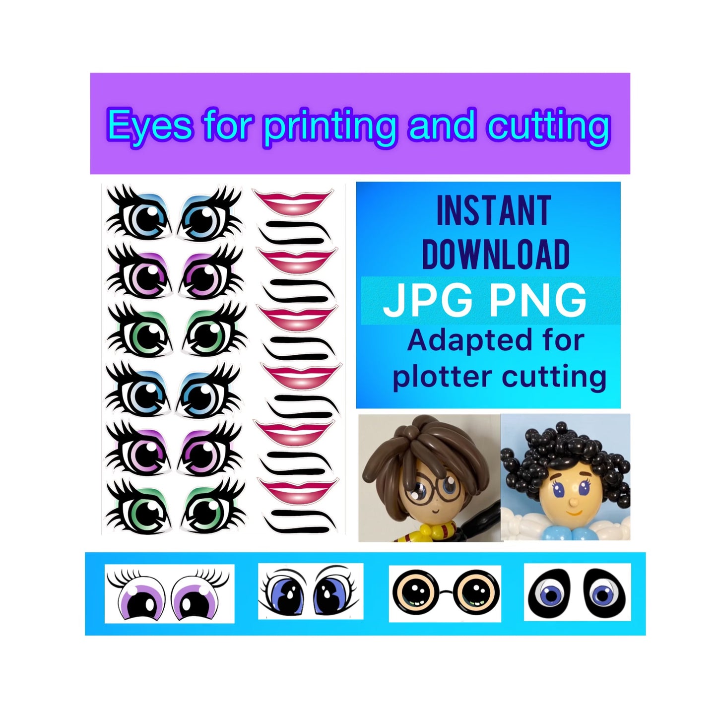 Eyes for printing and cutting  27 (digital stickers)