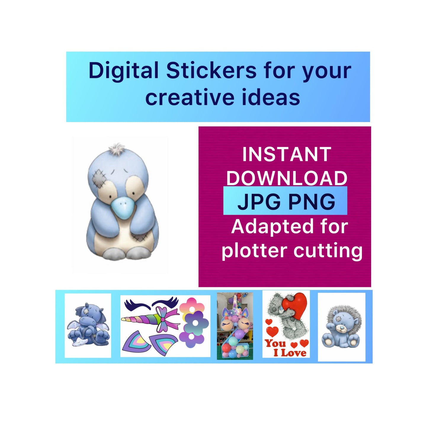 Digital stickers of Penguin