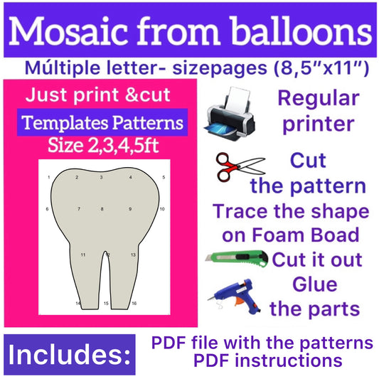 Template of Tooth (All sizes are included: 2, 3, 4, 5ft.)