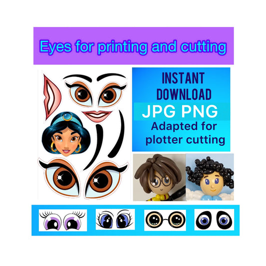 Eyes for printing and cutting  108 Jasmine (digital stickers)