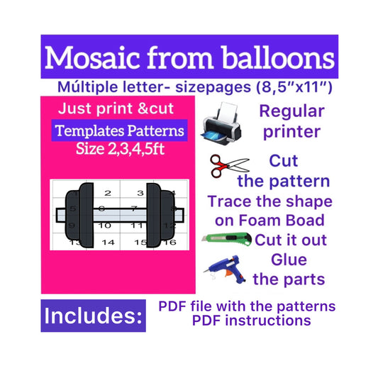 Template of Dumbbell (All sizes are included: 2, 3, 4, 5ft.)