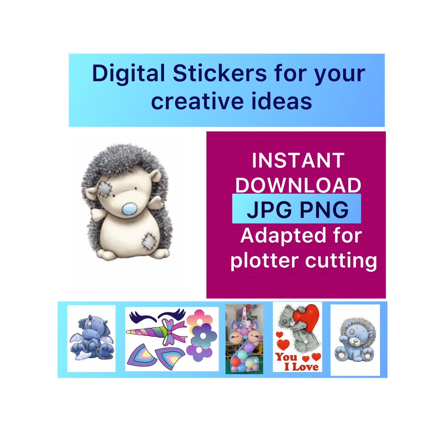 Digital stickers of Hedgehog